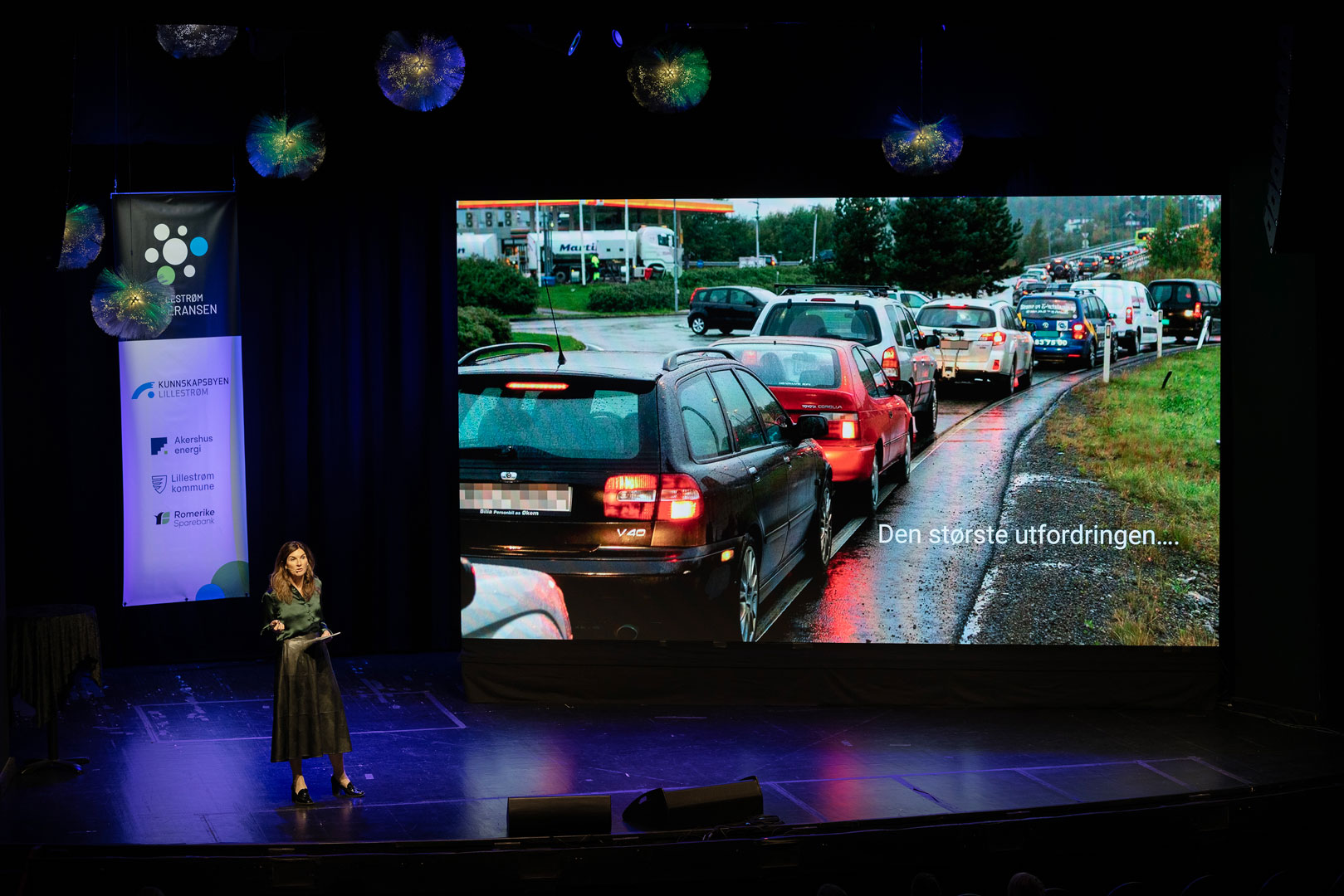 Bankssjef Siri Berggreen på scenen under Lillestrømkonferansen 2024