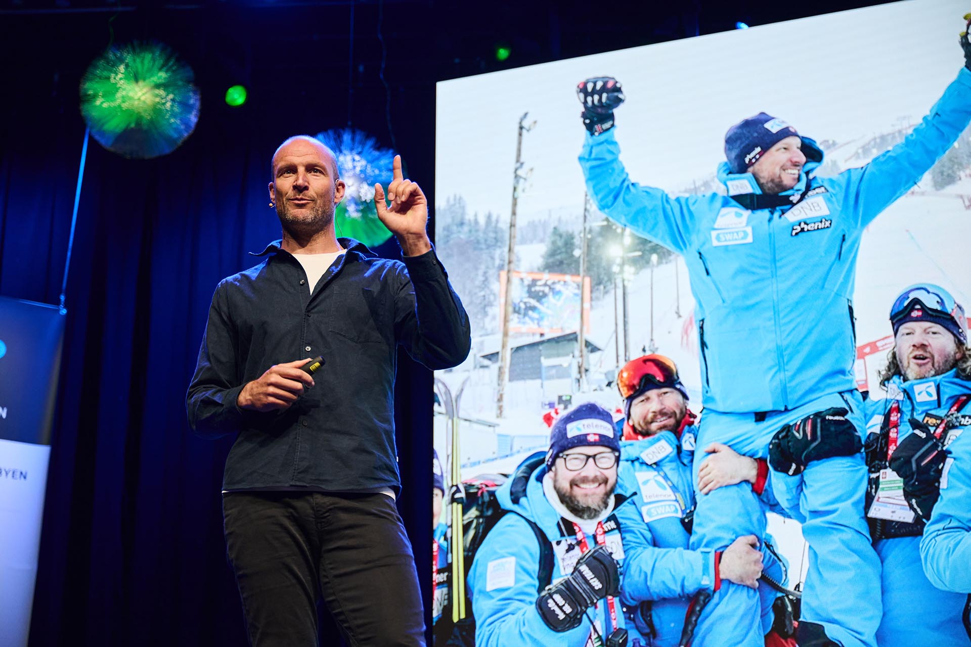 Aksel Lund Svindal på scenen.